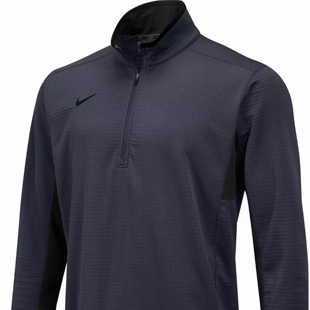 NIKE MEN'S TEXTURED DRI FIT 1/2 ZIP DARK GRAY B2